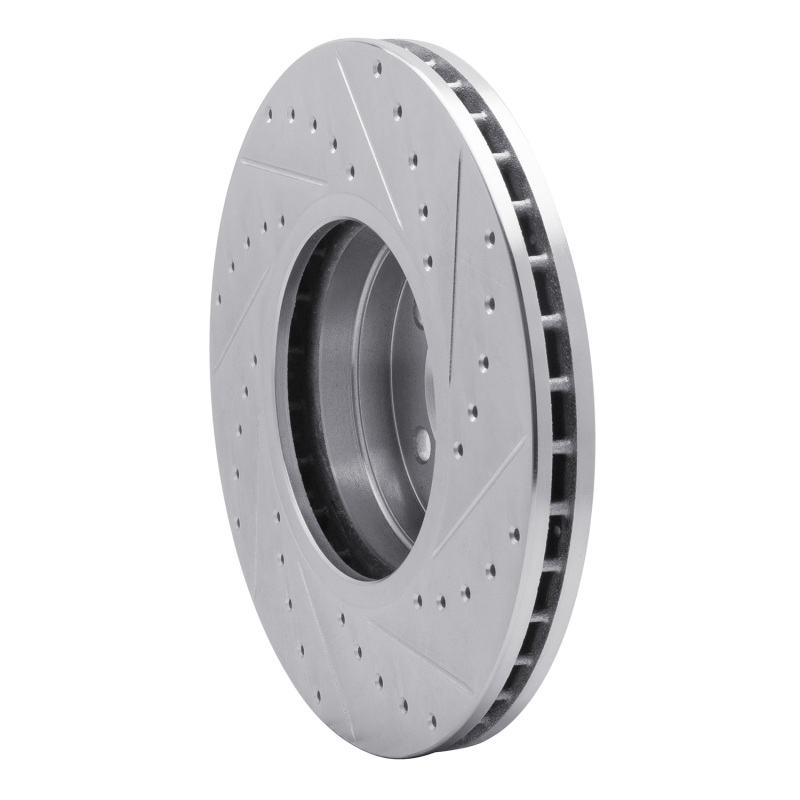 Land Rover Range Rover Brake Rotor (1) - Front Left - R1 Concepts - Drilled & Slotted - Silver - `03-`05